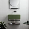 Lavabo Sospeso/Appoggio Wynn 70X40Xh.25 In Ceramica Opaco Verde Bamboo -Bagno Negozio 18233 18241 1