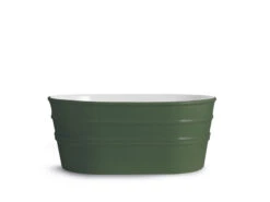 Lavabo Sospeso/Appoggio Tinozza 60X40Xh25 In Ceramica Lucido Verde Inglese