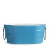 Lavabo Sospeso/Appoggio Tinozza 60X40Xh25 Con Anelli In Ceramica Lucido Ciano