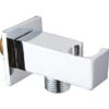 Presa Acqua Duplex Quadrata Con Supporto M.M 1/2 Ottone Cromato -Bagno Negozio 54178