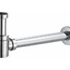 Sifone Per Lavabo Design Tondo Basso 11/4 Metallo Cromo -Bagno Negozio 54184