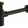 Sifone Per Lavabo Design Tondo Alto 11/4 Metallo Nero Opaco -Bagno Negozio 54186