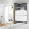 Box Doccia Angolare Arek 80x100 H190 Porta Scorrevole E Lato Fisso Cristallo 6 Mm Trasparente Serigrafato Cromo -Bagno Negozio arek box doccia porta lato fisso serigrafato cromo 2
