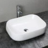 Lavabo Da Appoggio Arno 56X42Xh14,5 In Ceramica Opaco Bianco -Bagno Negozio arno lavabo ceramica bianco opaco