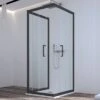 Box Doccia Zen 90x100x90 H190,4 2 Porte Scorrevoli E Lato Fisso Cristallo 6 Mm Trasparente Nero Opaco -Bagno Negozio box doccia zen porte scorrevoli lato fisso nero opaco v2 3