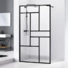 Doccia Walk In Chakra 120 Cm H200 Cristallo 8 Mm Trasparente Nero Opaco -Bagno Negozio chakra walk in 1 lato nero opaco