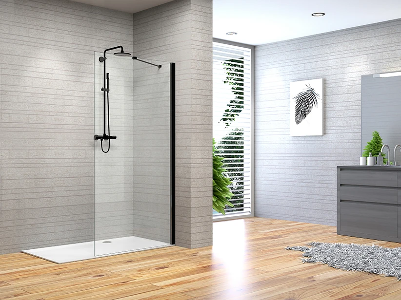 Doccia Walk In Fantasy2 70 Cm H190 Cristallo 6 Mm Trasparente Nero Opaco 3 Doccia Walk In Fantasy2 70 Cm H190 Cristallo 6 Mm Trasparente Nero Opaco