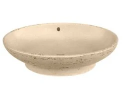 Lavabo Da Appoggio Conca In Resina Naturale Travertino