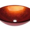 Lavabo Da Appoggio Pureglass Ciotola Cm. Ø42X14 Cristallo Foglia Arancio -Bagno Negozio lavabo arredo pureglass ciotola foglia arancio