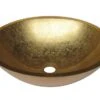 Lavabo Da Appoggio Pureglass Ciotola Ø42X14 Cristallo Foglia Bronzo -Bagno Negozio lavabo arredo pureglass ciotola foglia bronzo