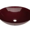 Lavabo Da Appoggio Pureglass Ciotola Ø42X14 Cristallo Foglia Red Purple -Bagno Negozio lavabo arredo pureglass ciotola red purple