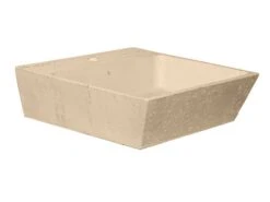 Lavabo Da Appoggio Rettangola In Resina Opaco Travertino