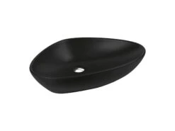 Lavabo Da Appoggio Bermuda 58X39 In Resina Opaco Nero Africa