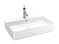 Lavabo Sospeso/Appoggio Design Santona 60X42X13 In Ceramica Lucido Bianco