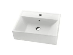 Lavabo Da Appoggio Luxor 50X41,5 In Resina Opaco Bianco Carrara