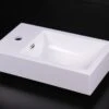 Lavabo Appoggio/Sospeso Papete 46X26Xh14 In Resina Lucido Bianco 1 Lavabo Appoggio/Sospeso Papete 46X26Xh14 In Resina Lucido Bianco -Bagno Negozio lavabo papete