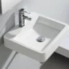 Lavabo Sospeso Somahoz 45X42 H10 In Ceramica Lucido Bianco -Bagno Negozio lavabo somahoz