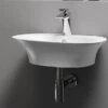 Lavabo Sospeso/Appoggio Berlino 55 Cm In Ceramica Bianco 2 Lavabo Sospeso/Appoggio Berlino 55 Cm In Ceramica Bianco -Bagno Negozio lavabo sospeso appoggio berlino 50 55 cm in ceramica bianco amb 1
