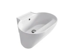 Lavabo Lavanderia Tino 60X50Xh30 Con Strofinatoio Bianco Opaco