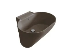 Lavabo Lavatoio Sospeso/Appoggio Tino 60X50Xh.30 In Ceramica Opaco Siena