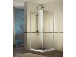 Box Doccia Angolare Neptum 70x70 H190 Porte Scorrevoli Cristallo 6 Mm Trasparente Cromato