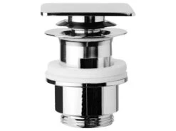 Piletta Lavabo Click Clack Quadrata H90 Mm Con Troppo Pieno Cromo