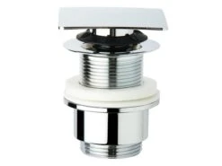 Piletta Lavabo Click Clack Quadrata H90mm Senza Troppo Pieno Cromo