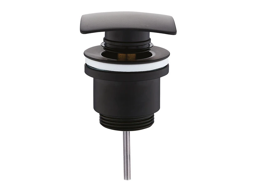 Piletta Lavabo Click Clack Universale Quadrata Nero Opaco 3 Piletta Lavabo Click Clack Universale Quadrata Nero Opaco