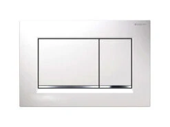 Placca Wc Geberit Sigma30 2 Pulsanti Bianco/Cromo/Bianco