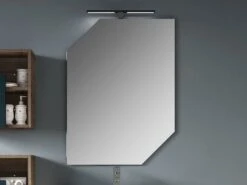 Specchio Bagno Filo Lucido 2 Angolare Raggio 45° Cm. 90X64