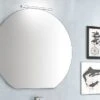 Specchio Bagno Filo Lucido Tonda Segata Cm. 90X84 -Bagno Negozio qubo 12 specchiera