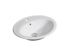Lavabo Da Appoggio Tevere 56x48,5 In Ceramica Bianco Lucido