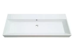 Lavabo Appoggio/Incasso Unitop Qubo 120X48 In Resina Lucido Bianco
