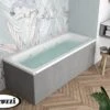 Vasca Idromassaggio Jacuzzi® Silk 180x80 Destra Con 8 Bocchette E Finitura Effetto Cemento -Bagno Negozio vasca destra silk cemento