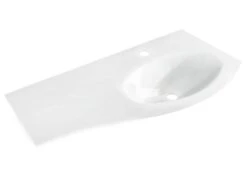 Lavabo Unitop Wave 104x51 Cm Vasca Destra In Vetro Bianco Lucido